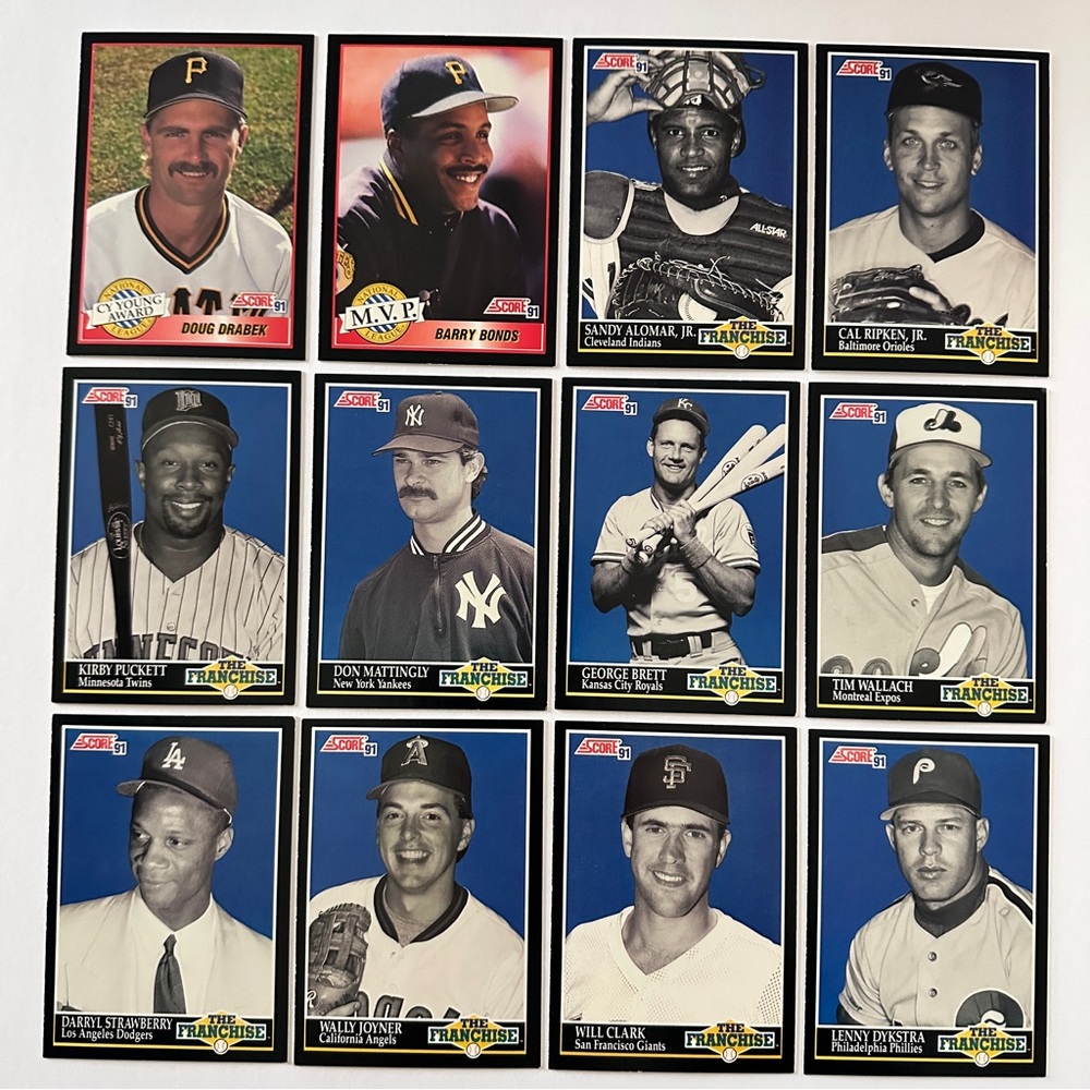 1991 Score Baseball Cards (x12) - The Franchise - 1990 MVP & Cy Young Award